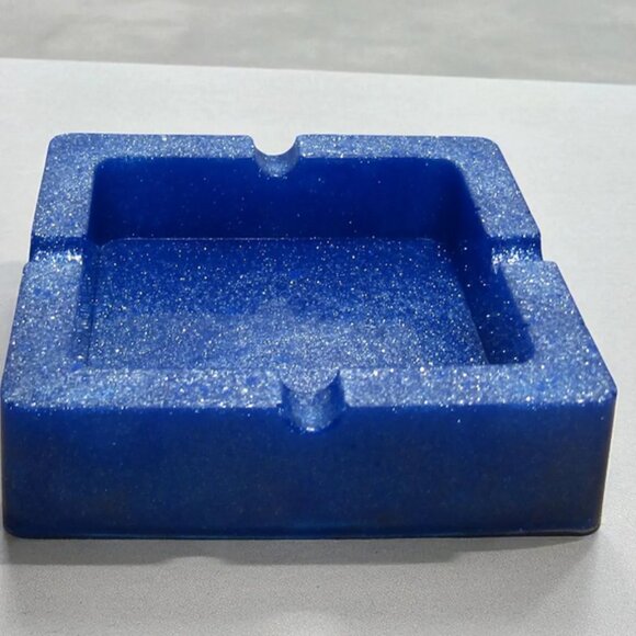 NEW! Blue & Silver Ashtray or Trinket Dish with sparkle-glitter finish. - Picture 4 of 6
